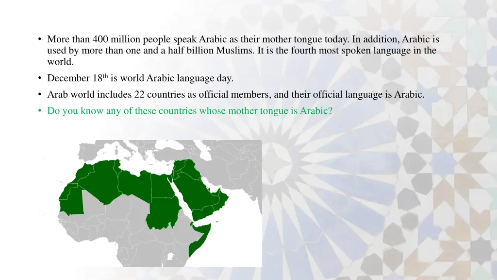 more than 400 million people speak arabic