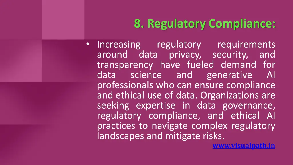 8 regulatory compliance