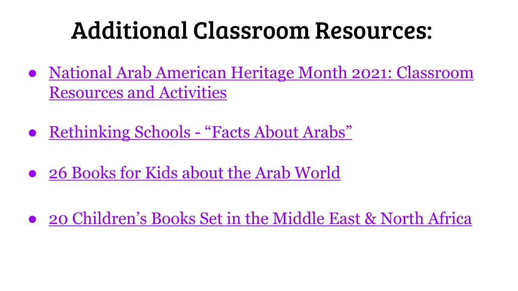 additional classroom resources