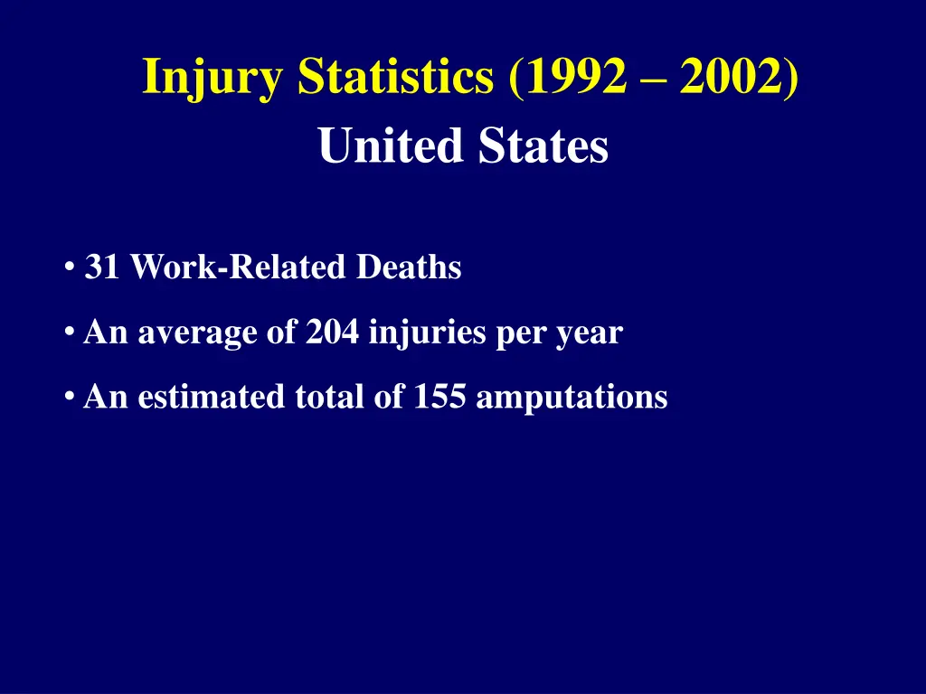 injury statistics 1992 2002 united states