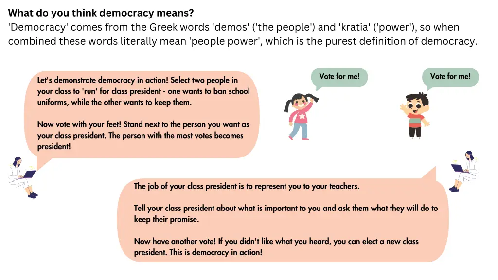 what do you think democracy means democracy comes