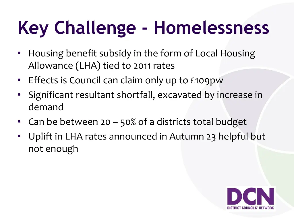 key challenge homelessness