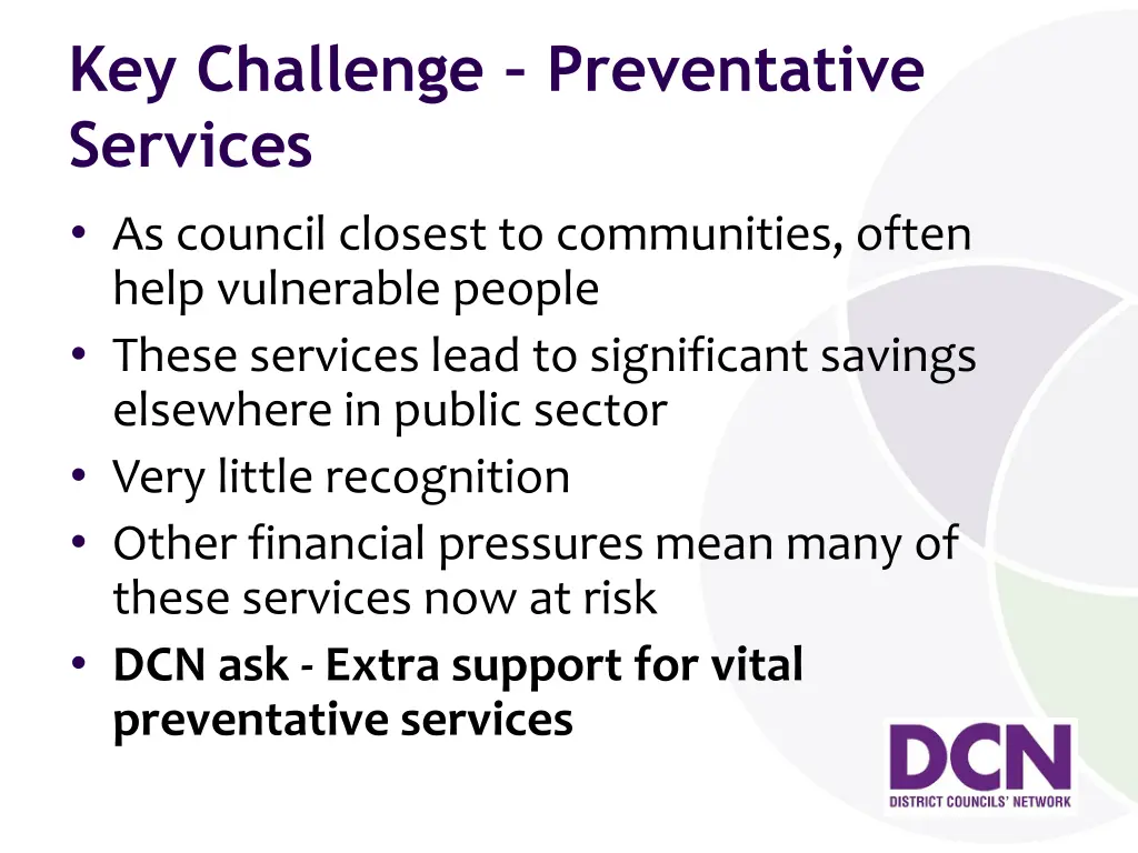 key challenge preventative services