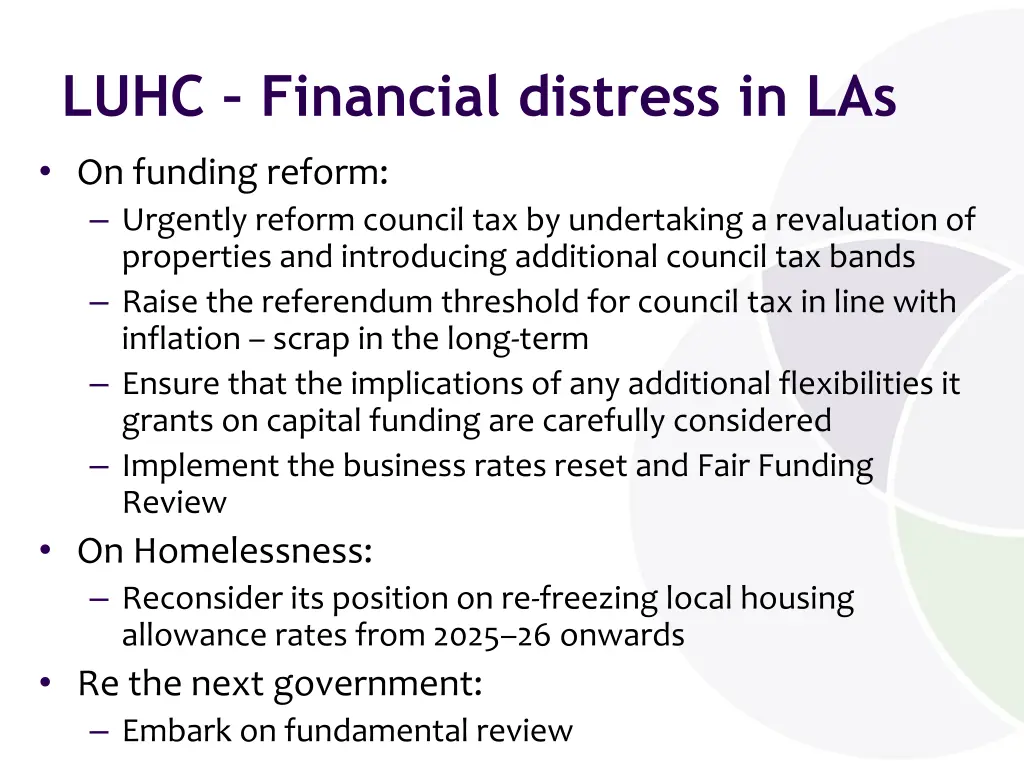 luhc financial distress in las