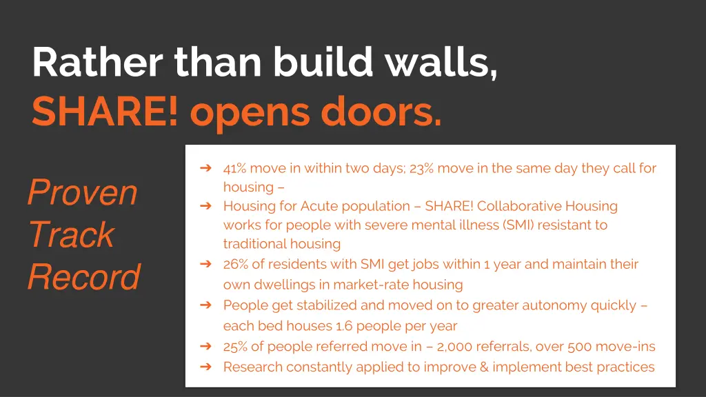 rather than build walls share opens doors