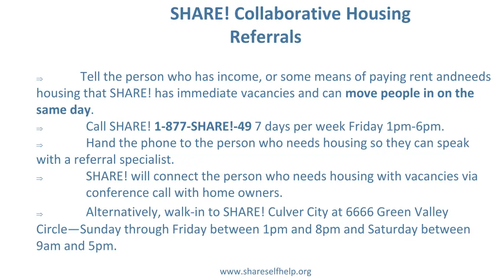 share collaborative housing referrals