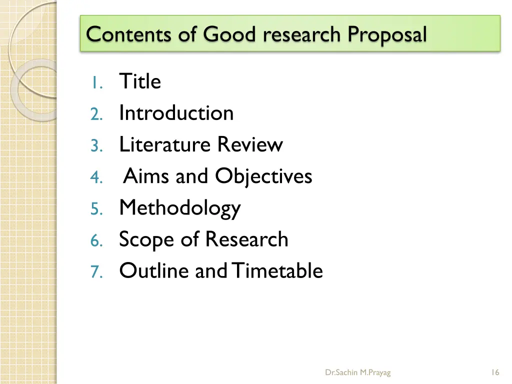 contents of good research proposal