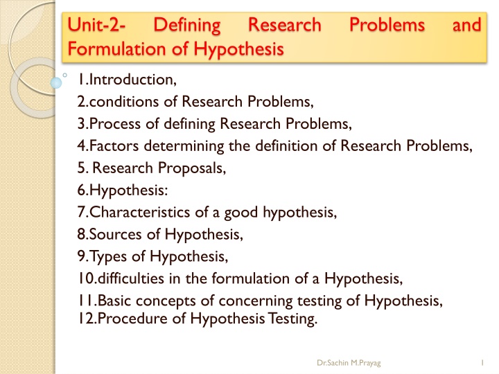 unit 2 formulation of hypothesis