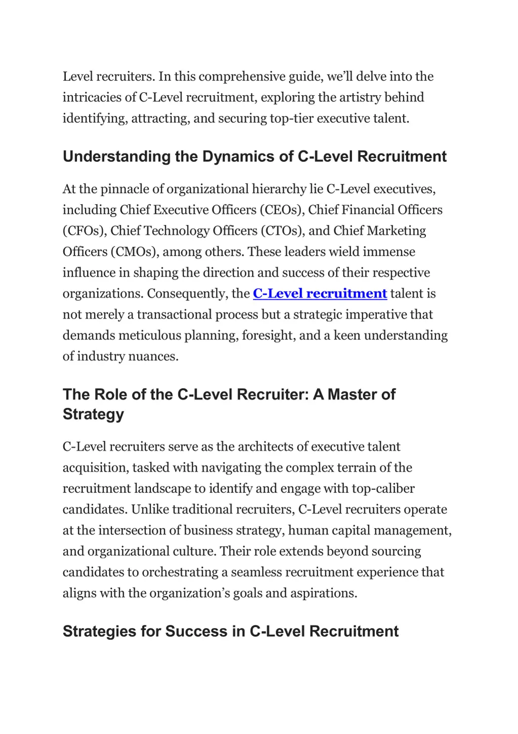 level recruiters in this comprehensive guide