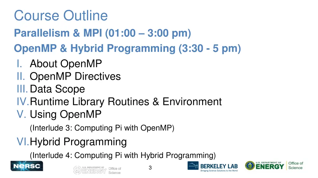 course outline parallelism 1