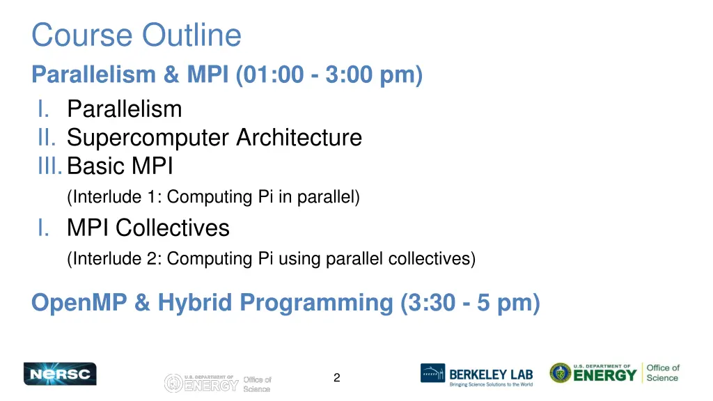 course outline parallelism