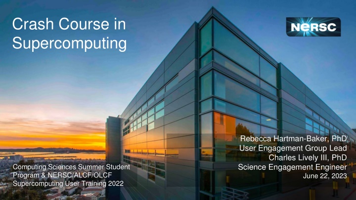 crash course in supercomputing