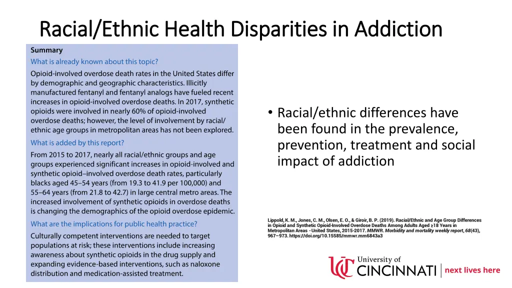 racial ethnic health disparities in addiction