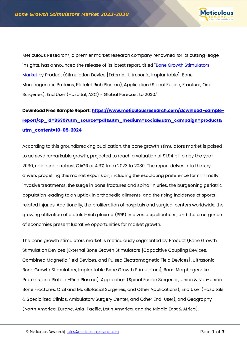 bone growth stimulators market 2023 2030