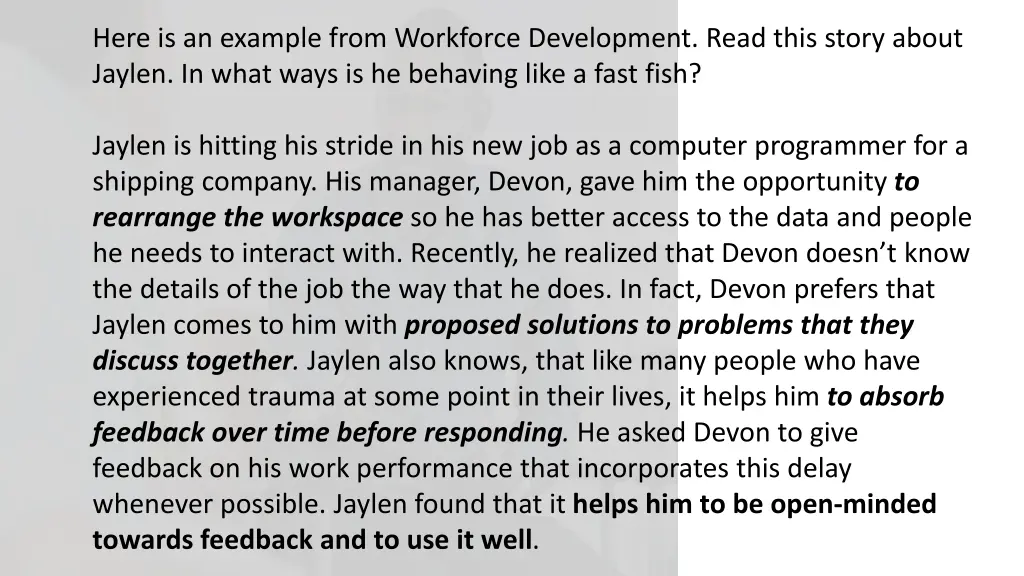 here is an example from workforce development