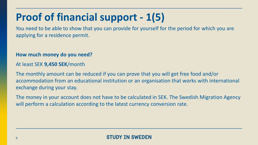 proof of financial support 1 5 you need