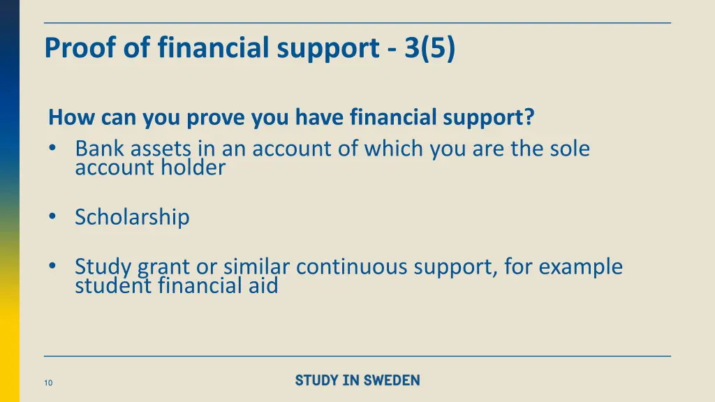 proof of financial support 3 5