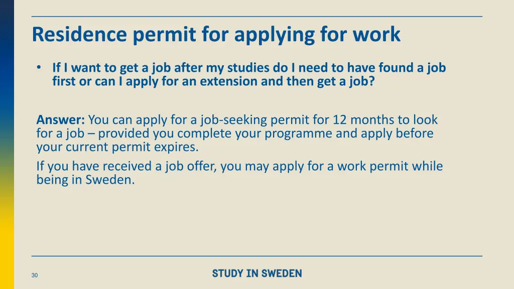 residence permit for applying for work