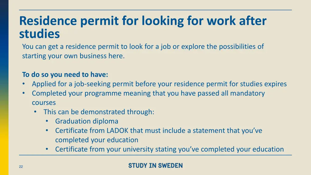 residence permit for looking for work after