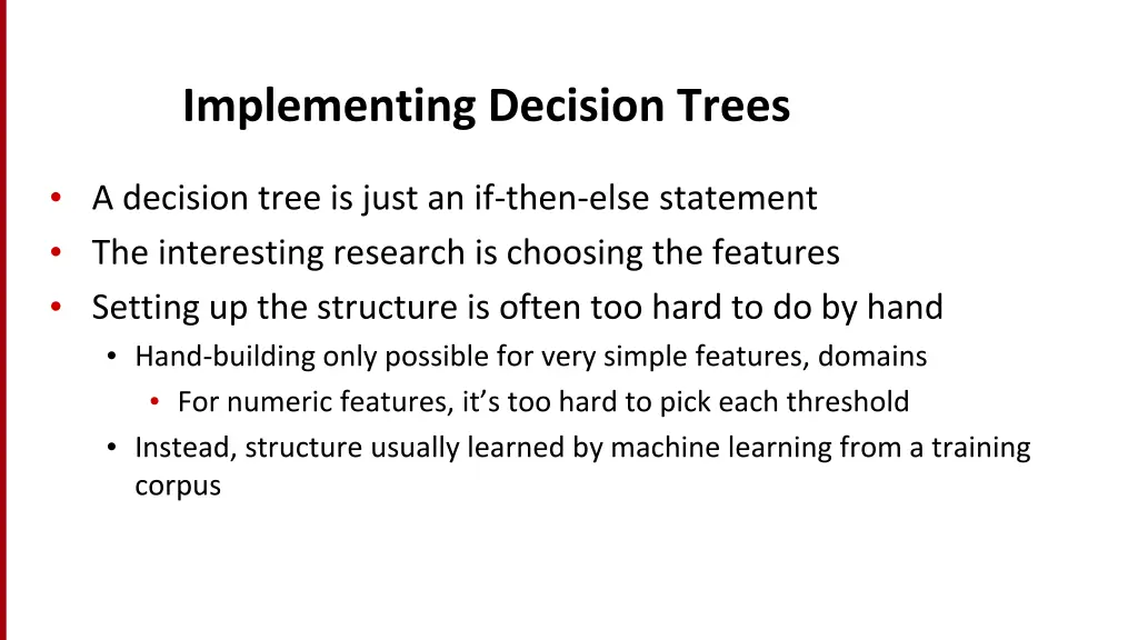 implementing decision trees