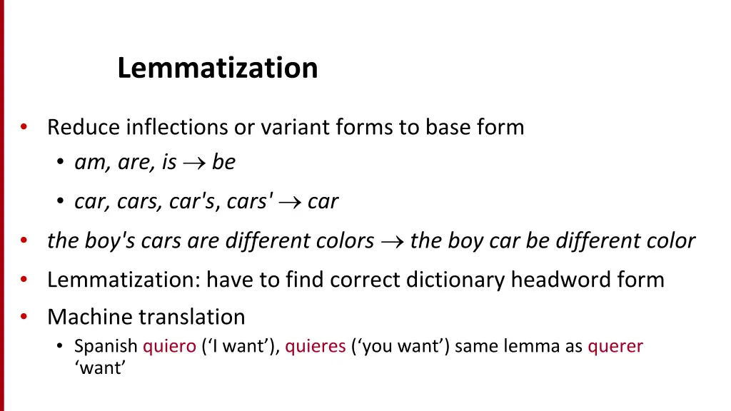 lemmatization