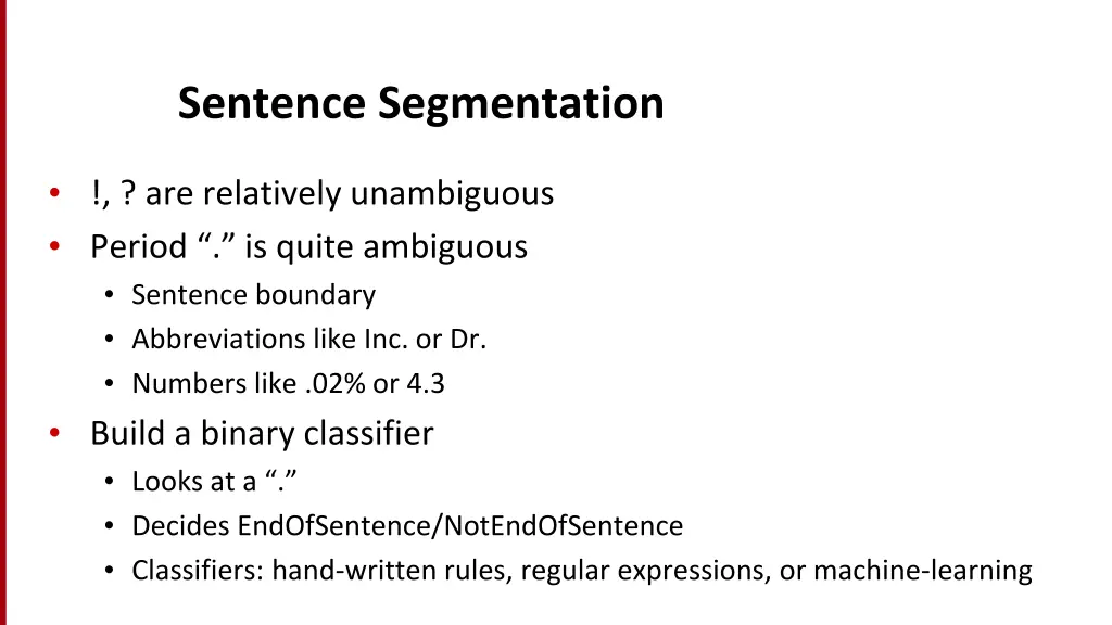 sentence segmentation