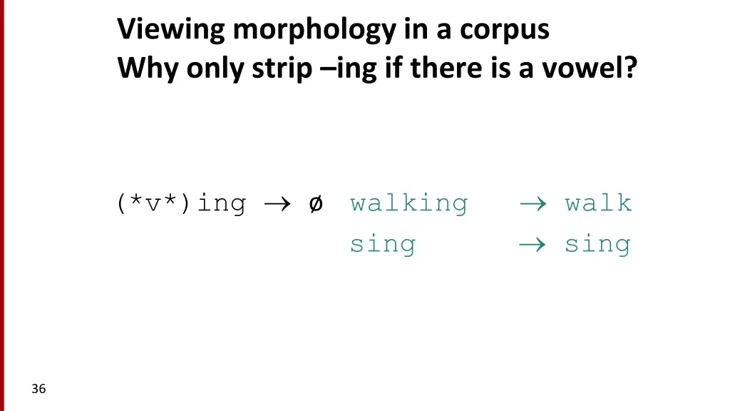 viewing morphology in a corpus why only strip