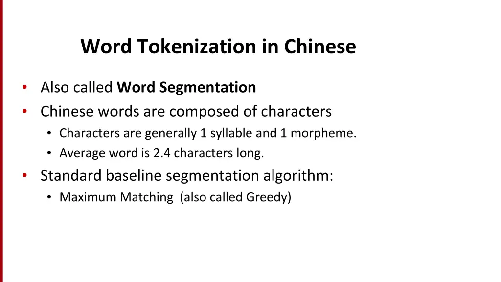 word tokenization in chinese