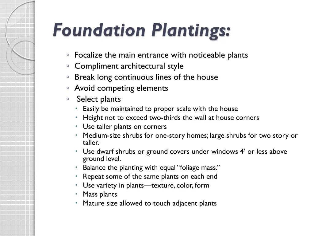 foundation plantings