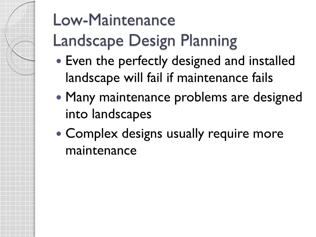 low maintenance landscape design planning even