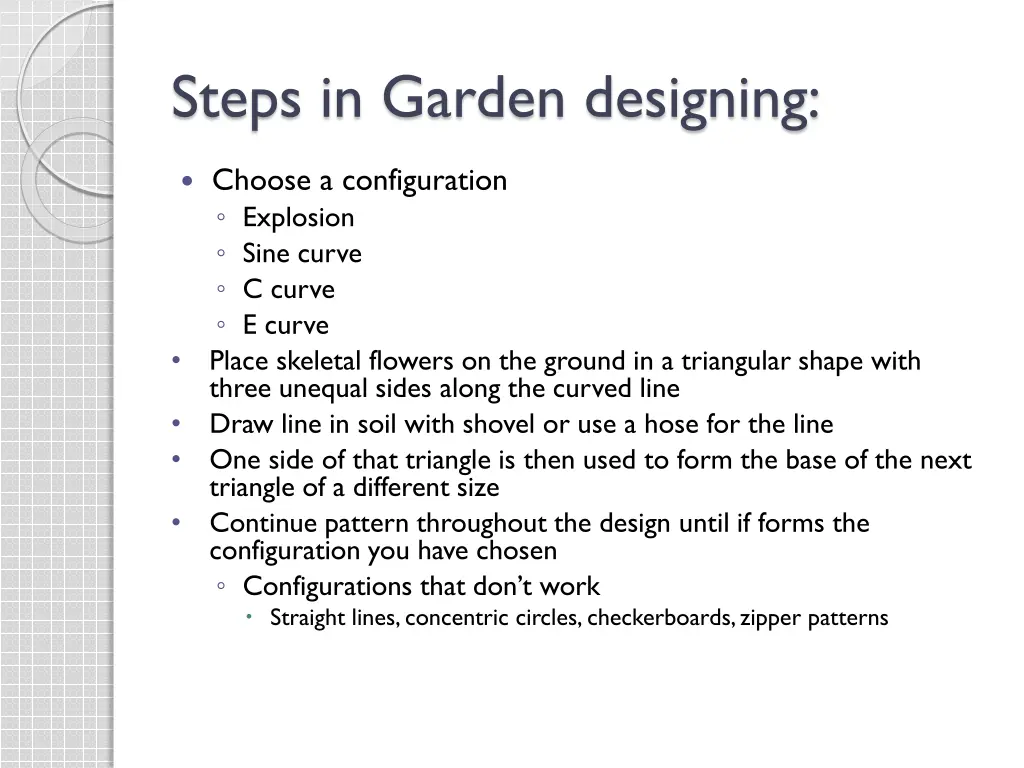 steps in garden designing