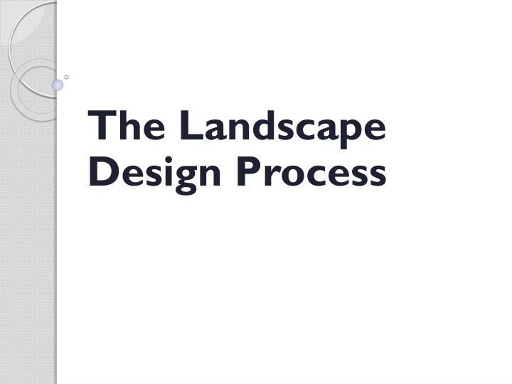 the landscape design process