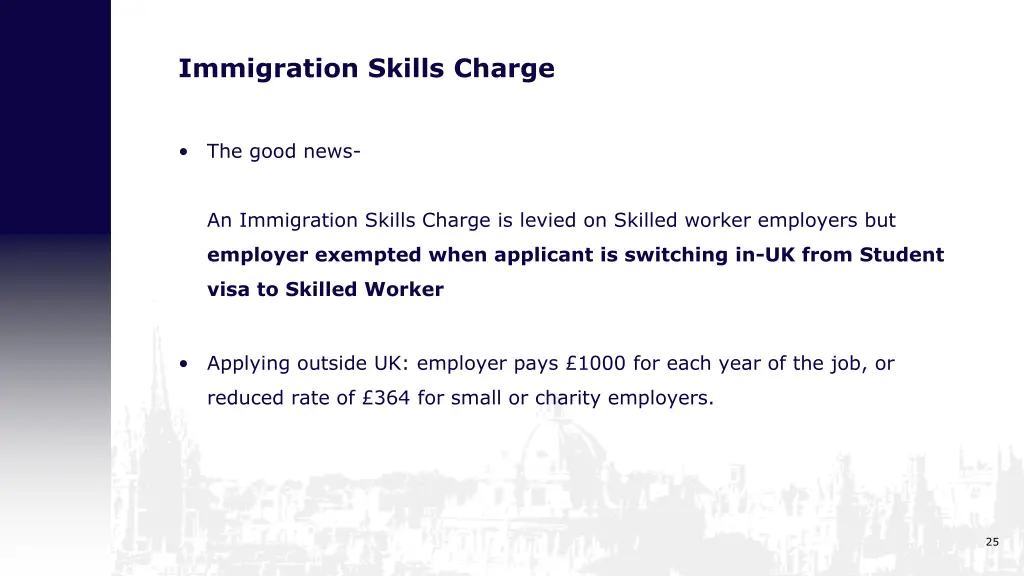 immigration skills charge