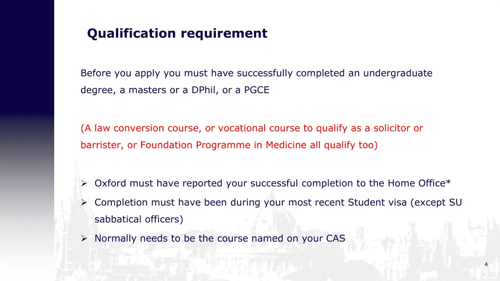 qualification requirement