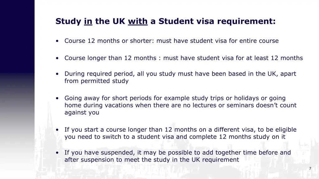 study in the uk with a student visa requirement