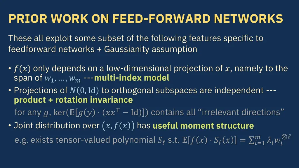 prior work on feed forward networks 1