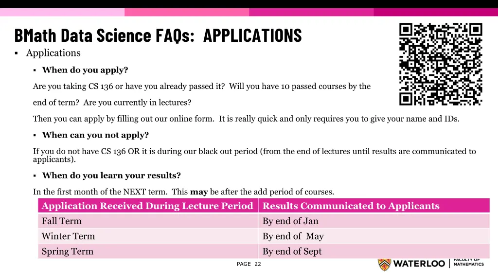 bmath data science faqs applications applications