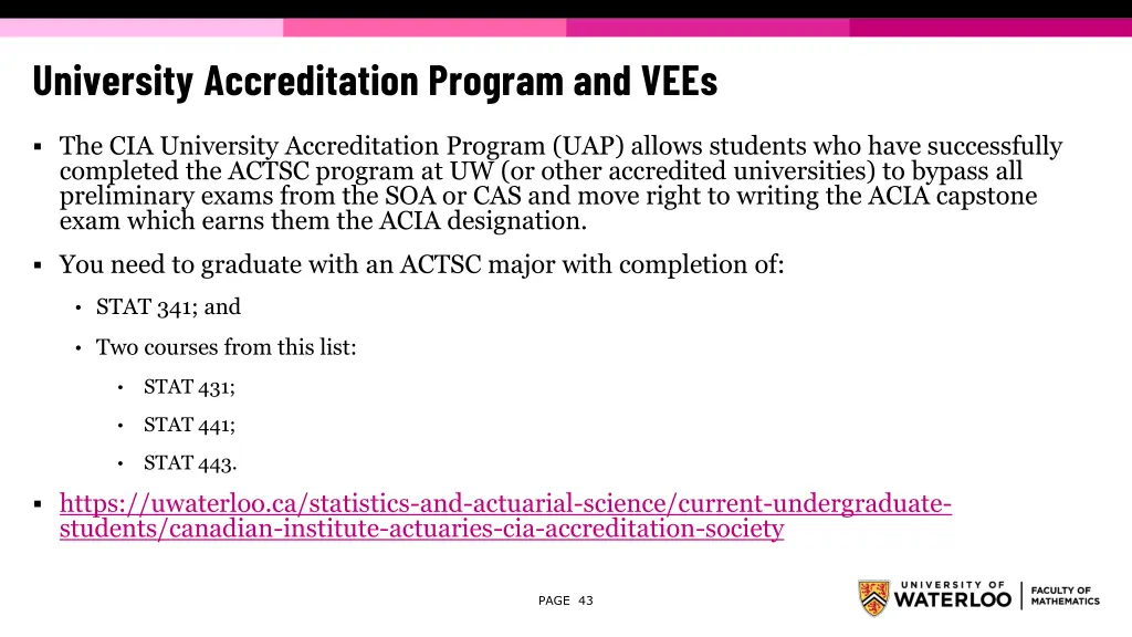 university accreditation program and vees 1