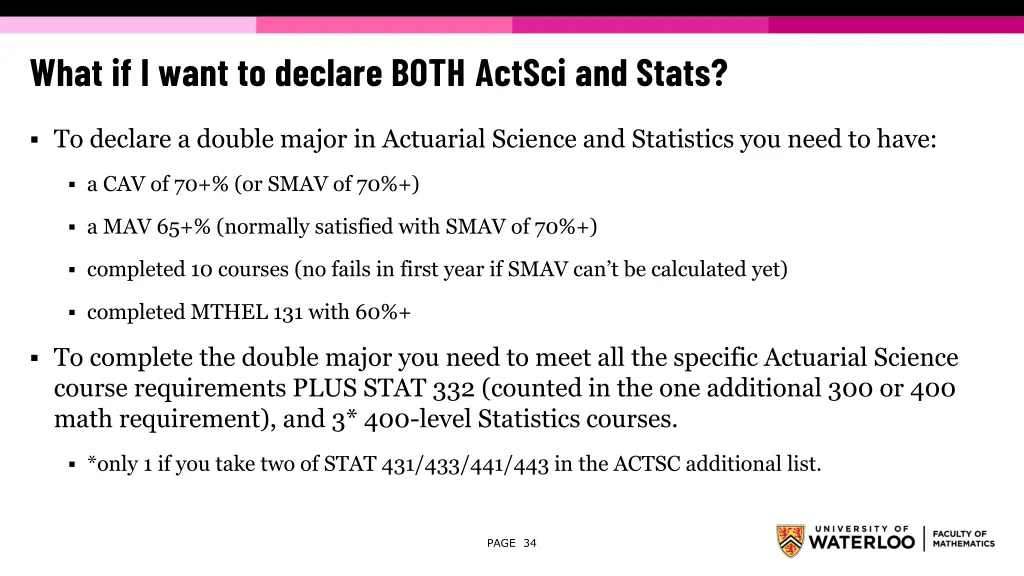 what if i want to declare both actsci and stats