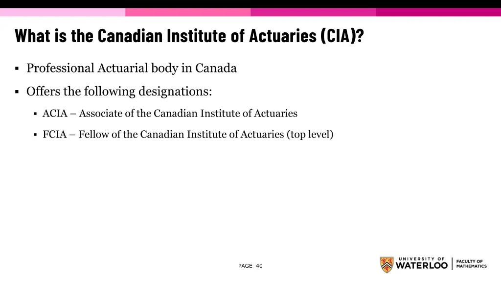 what is the canadian institute of actuaries cia