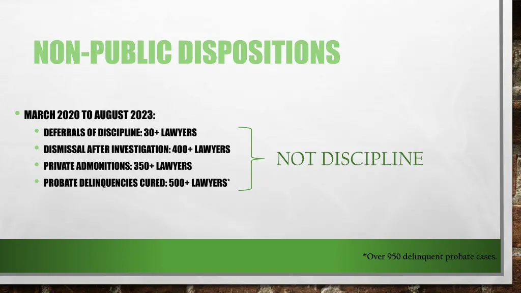 non public dispositions