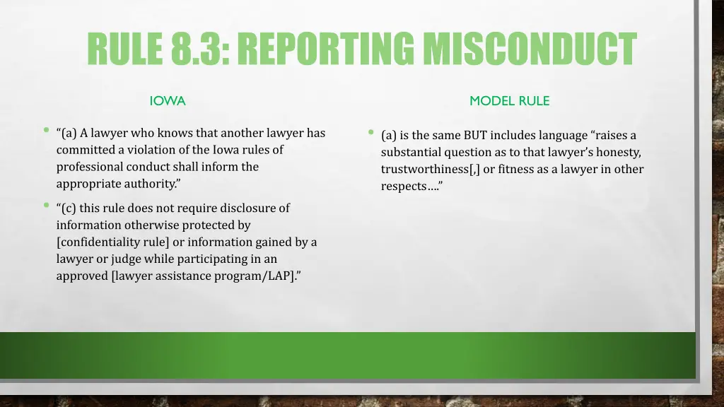 rule 8 3 reporting misconduct