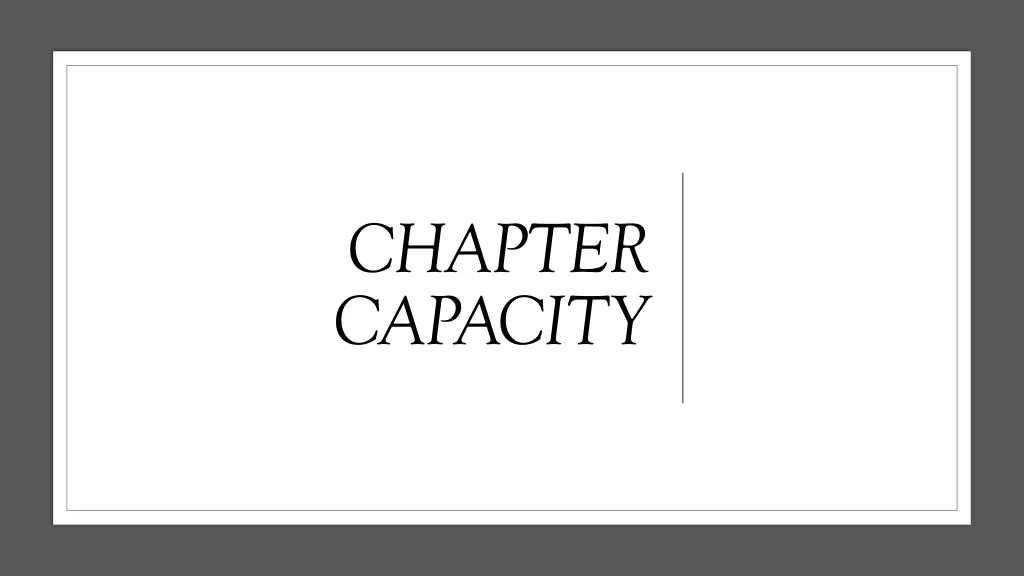 chapter capacity