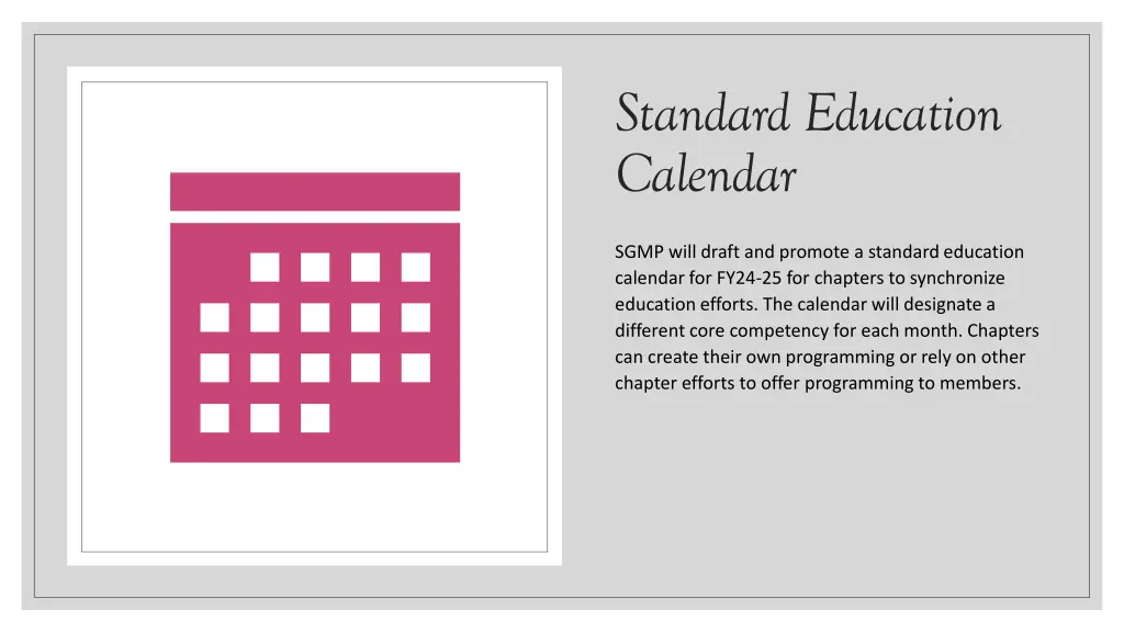 standard education calendar