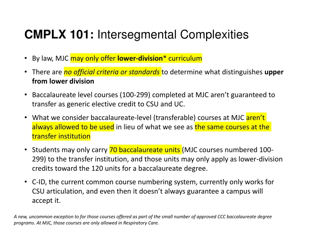 cmplx 101 intersegmental complexities