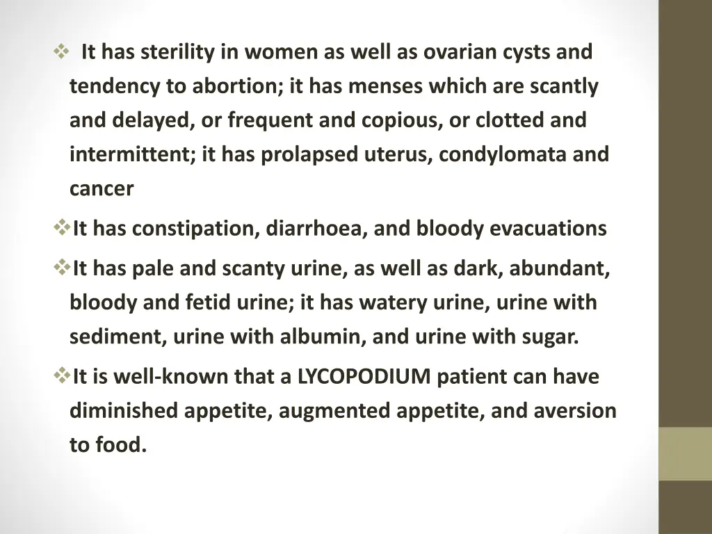 it has sterility in women as well as ovarian