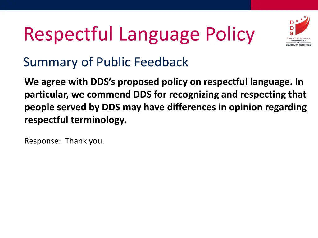 respectful language policy