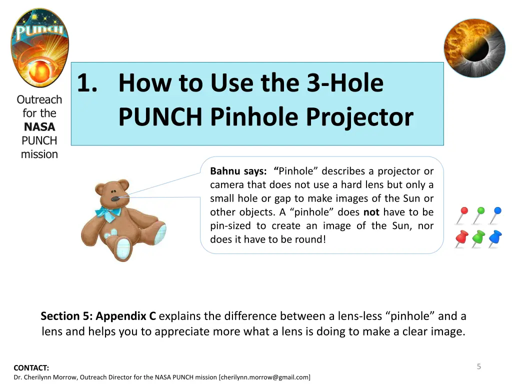 1 how to use the 3 hole punch pinhole projector