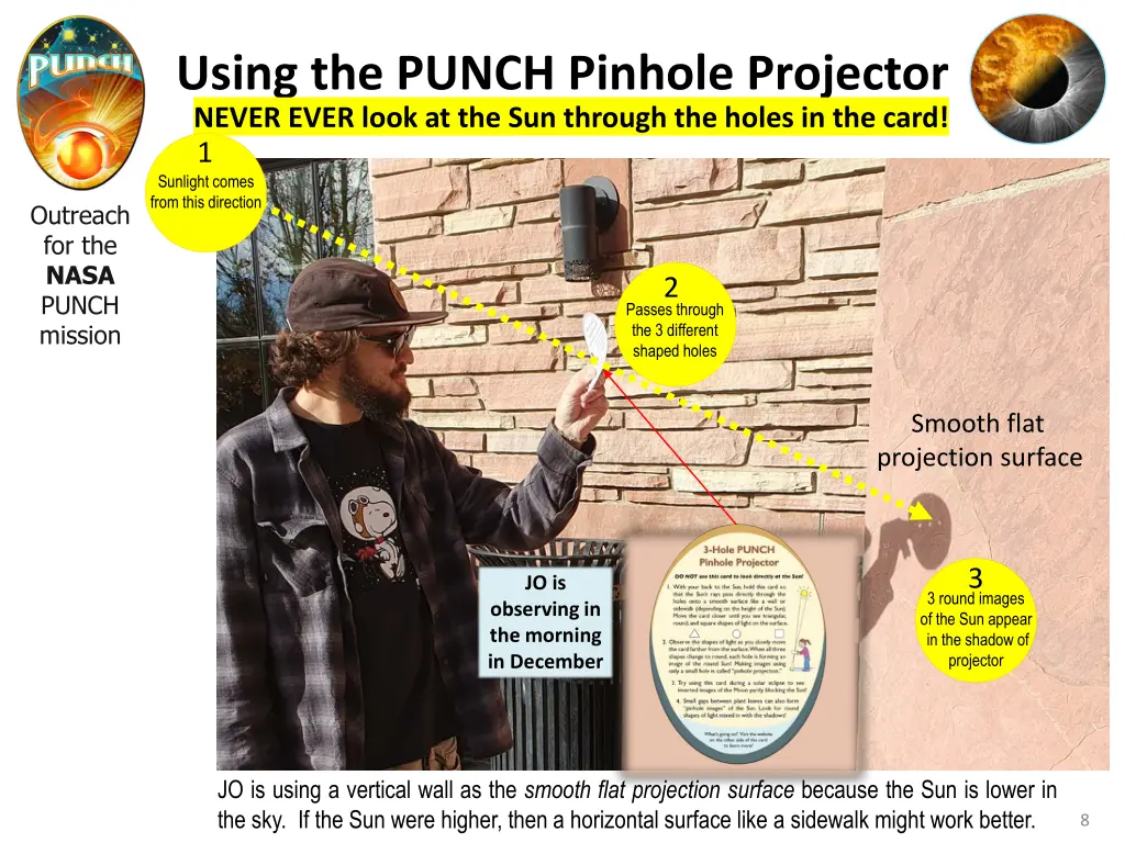 using the punch pinhole projector never ever look