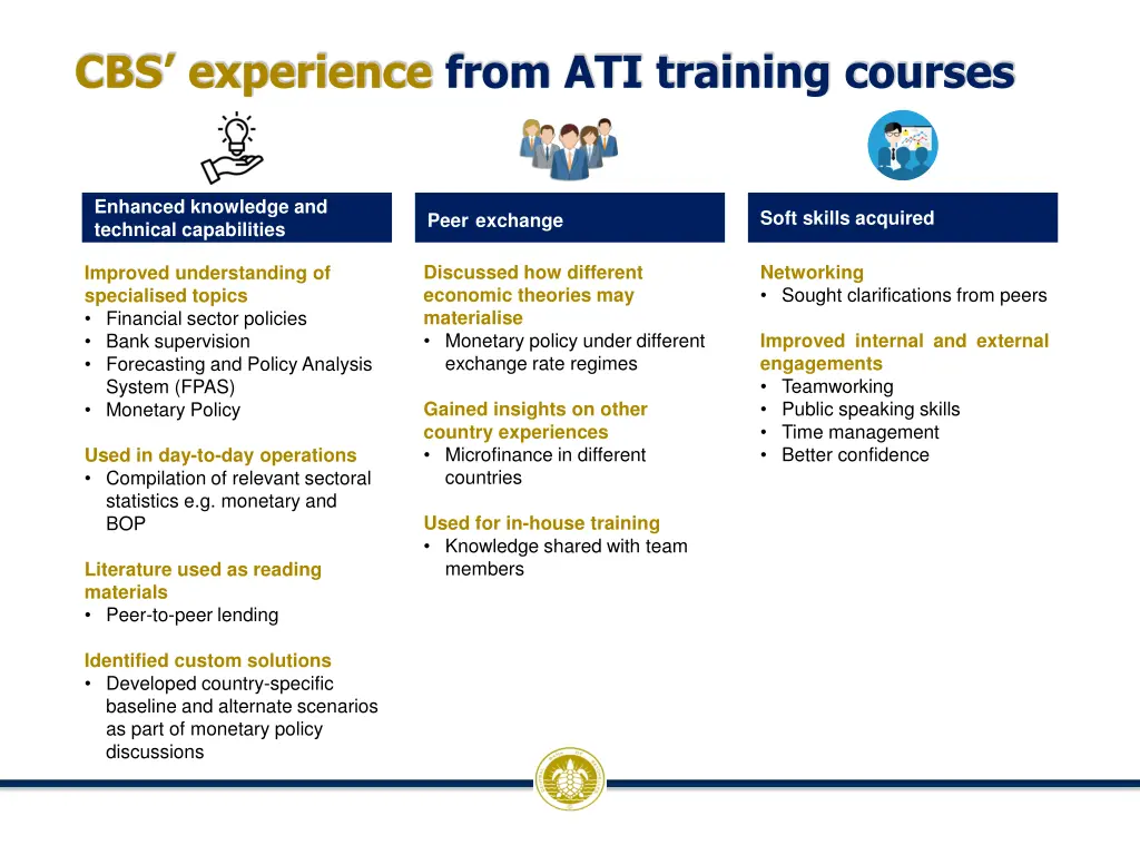 cbs experience from ati training courses